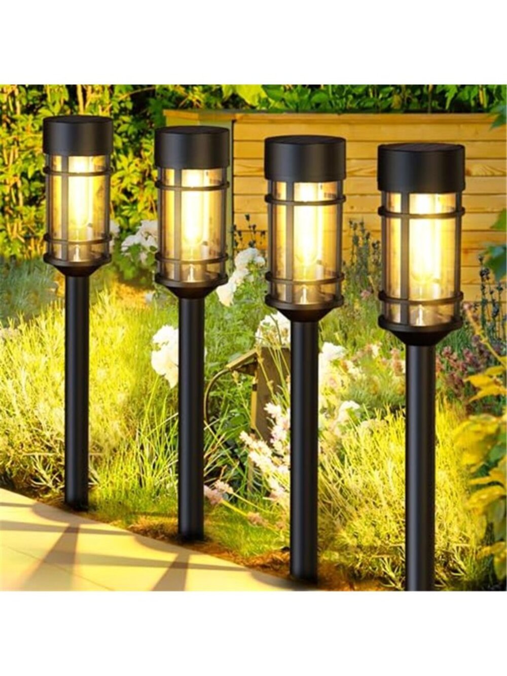 Solar Lights Outdoor Waterproof, 8 Pack 21" Solar Pathway Lights